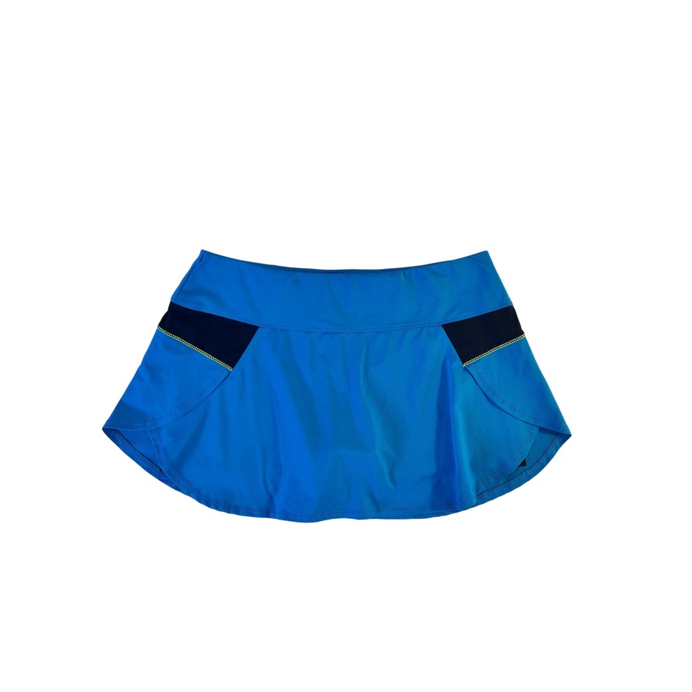 Lucky in Love Tennis Skort Skirt Size L Blue Black Activewear Pickleball Sporty